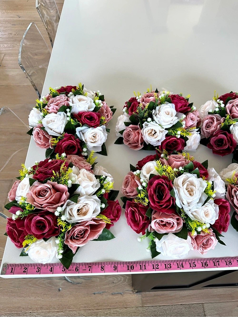 Faux Rose Floral Arrangements Pink & Red